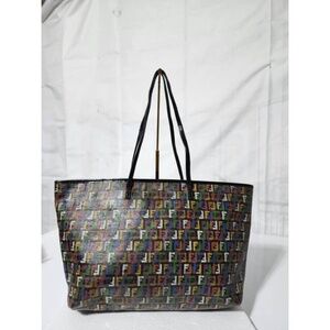 Authentic Fendi Multicolored Zucca Coated Canvas Large Roll Tote Bag